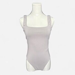 Babaton‎ grey square neck bodysuit with back cutouts #bodysuit #aritzia
